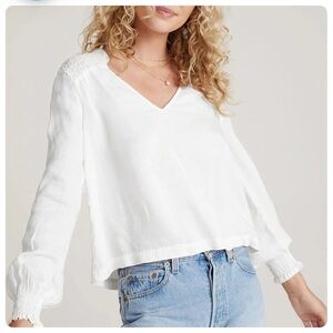 Bella Dahl Smocked Yoke Blouse - size L